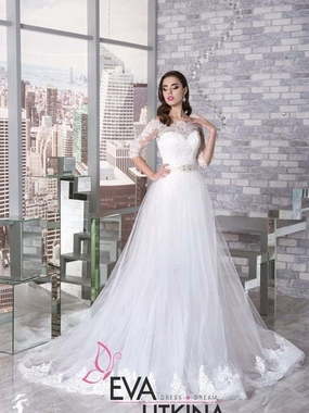 Свадебное платье Бритни. Силуэт Пышное, А-силуэт, Прямое. Цвет Белый / Молочный. Вид 1