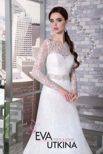 Свадебное платье Катрин. Силуэт А-силуэт. Цвет Белый / Молочный. Вид 4