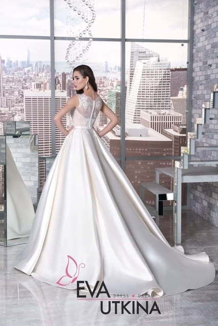 Свадебное платье София. Силуэт Пышное, А-силуэт. Цвет Айвори / Капучино, Белый / Молочный. Вид 2