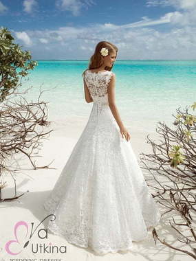 Свадебное платье Кимберли. Силуэт А-силуэт. Цвет Белый / Молочный. Вид 2