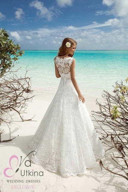 Свадебное платье Кимберли. Силуэт А-силуэт. Цвет Белый / Молочный. Вид 2