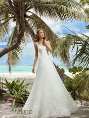 Свадебное платье Линда. Силуэт А-силуэт. Цвет Белый / Молочный. Вид 1