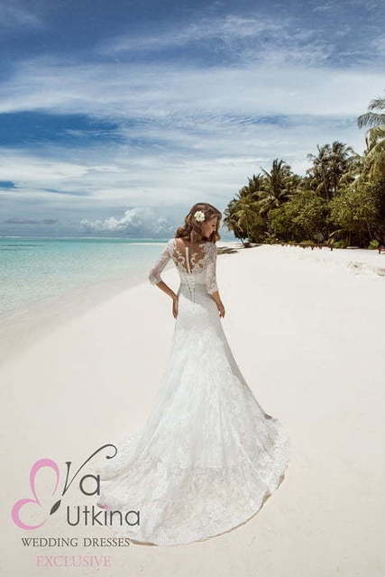 Свадебное платье Мадейра. Силуэт А-силуэт, Прямое. Цвет Белый / Молочный. Вид 2