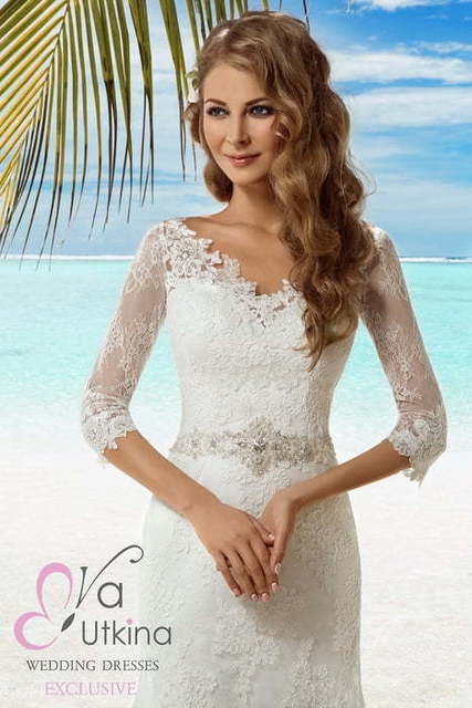 Свадебное платье Мадейра. Силуэт А-силуэт, Прямое. Цвет Белый / Молочный. Вид 3