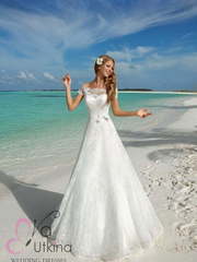 Свадебное платье Марта. Силуэт А-силуэт. Цвет Белый / Молочный. Вид 1