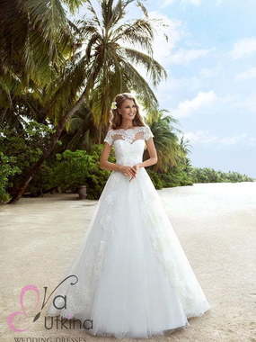 Свадебное платье Синди. Силуэт Пышное, А-силуэт. Цвет Белый / Молочный. Вид 1