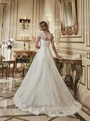 Свадебное платье Эвелина. Силуэт А-силуэт, Рыбка. Цвет Белый / Молочный, Айвори / Капучино. Вид 2