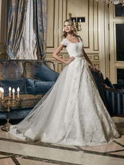 Свадебное платье Эрика. Силуэт А-силуэт. Цвет Белый / Молочный. Вид 1