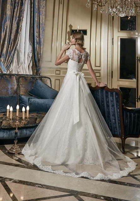 Свадебное платье Эрика. Силуэт А-силуэт. Цвет Белый / Молочный. Вид 2