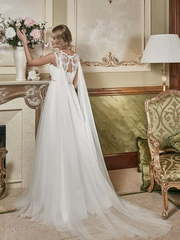 Свадебное платье Элада. Силуэт А-силуэт, Прямое, Греческий. Цвет Белый / Молочный. Вид 2