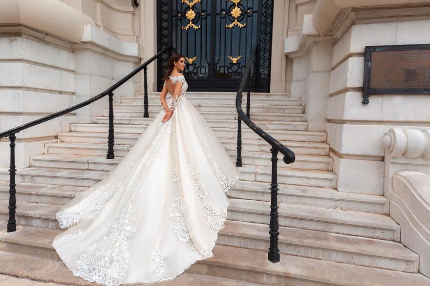 Свадебное платье Ellery. Силуэт Пышное, А-силуэт. Цвет Белый / Молочный, Айвори / Капучино, Персик / Оранжевый. Вид 2