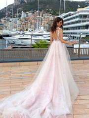 Свадебное платье Andrea. Силуэт А-силуэт, Прямое. Цвет Персик / Оранжевый, оттенки Розового. Вид 2