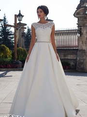 Свадебное платье Galateya. Силуэт А-силуэт. Цвет Белый / Молочный. Вид 1