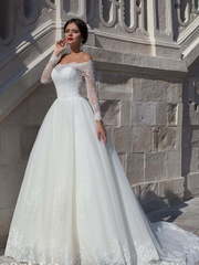 Свадебное платье Virdginia. Силуэт Пышное, А-силуэт. Цвет Белый / Молочный. Вид 1