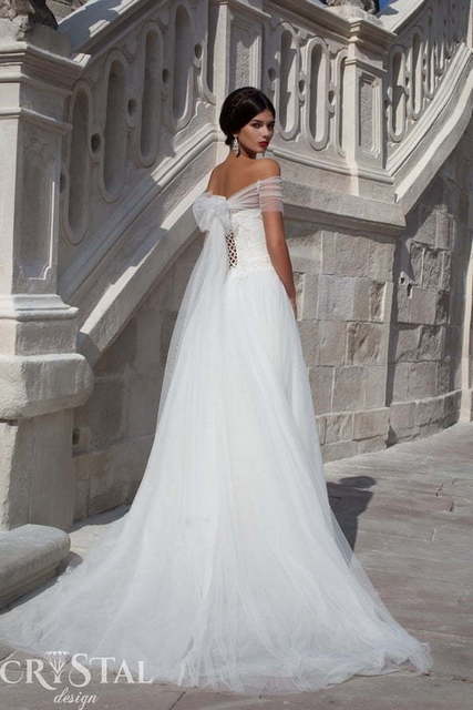 Свадебное платье Makedonia. Силуэт А-силуэт. Цвет Белый / Молочный. Вид 2