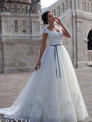 Свадебное платье Petra. Силуэт Пышное, А-силуэт. Цвет Белый / Молочный. Вид 1