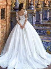 Свадебное платье Eleonor. Силуэт Пышное, А-силуэт. Цвет Белый / Молочный. Вид 2