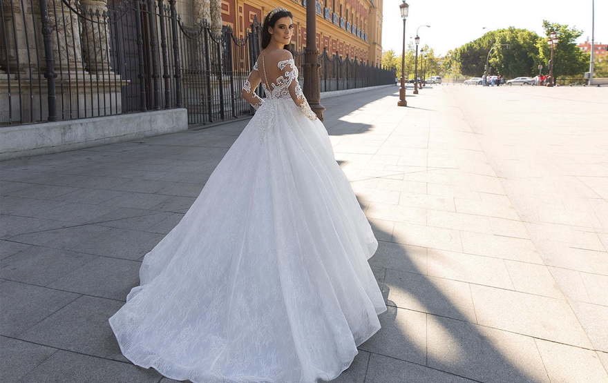 Свадебное платье Freda. Силуэт Пышное, А-силуэт. Цвет Белый / Молочный. Вид 2