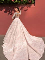 Свадебное платье Jovana. Силуэт Пышное, А-силуэт. Цвет Белый / Молочный, оттенки Розового. Вид 2