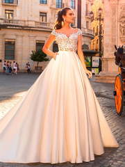 Свадебное платье Diana. Силуэт А-силуэт. Цвет Белый / Молочный, Айвори / Капучино. Вид 1