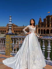 Свадебное платье Harlow. Силуэт Пышное, А-силуэт. Цвет Белый / Молочный. Вид 1