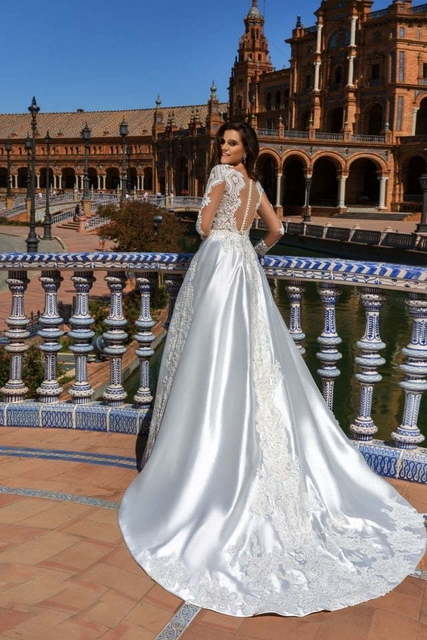 Свадебное платье Harlow. Силуэт Пышное, А-силуэт. Цвет Белый / Молочный. Вид 2