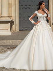 Свадебное платье Elania. Силуэт Пышное, А-силуэт. Цвет Белый / Молочный, Айвори / Капучино, Персик / Оранжевый. Вид 1