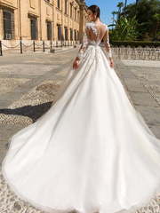 Свадебное платье Elania. Силуэт Пышное, А-силуэт. Цвет Белый / Молочный, Айвори / Капучино, Персик / Оранжевый. Вид 2