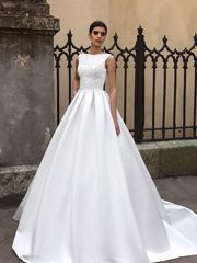 Свадебное платье Ninel. Силуэт Пышное, А-силуэт. Цвет Белый / Молочный. Вид 1