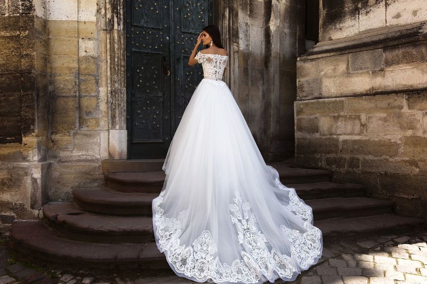 Свадебное платье Marissa. Силуэт Пышное, А-силуэт. Цвет Белый / Молочный. Вид 2