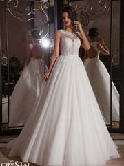 Свадебное платье Deseo. Силуэт А-силуэт, Прямое. Цвет Белый / Молочный. Вид 1