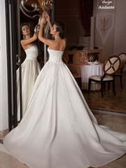 Свадебное платье Andante. Силуэт А-силуэт. Цвет Белый / Молочный. Вид 2