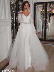 Свадебное платье Amor. Силуэт А-силуэт, Прямое. Цвет Белый / Молочный. Вид 1