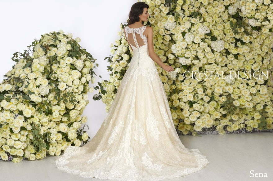 Свадебное платье Sena. Силуэт А-силуэт. Цвет Айвори / Капучино, Белый / Молочный. Вид 2