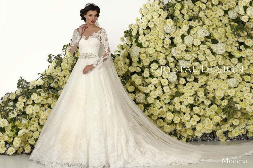 Свадебное платье Modena. Силуэт Пышное, А-силуэт. Цвет Белый / Молочный. Вид 3