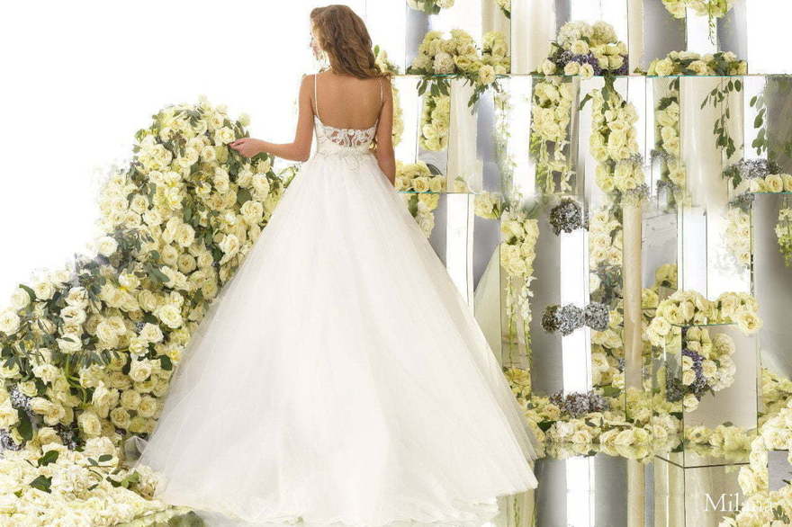 Свадебное платье Milana. Силуэт Пышное, А-силуэт. Цвет Белый / Молочный. Вид 2