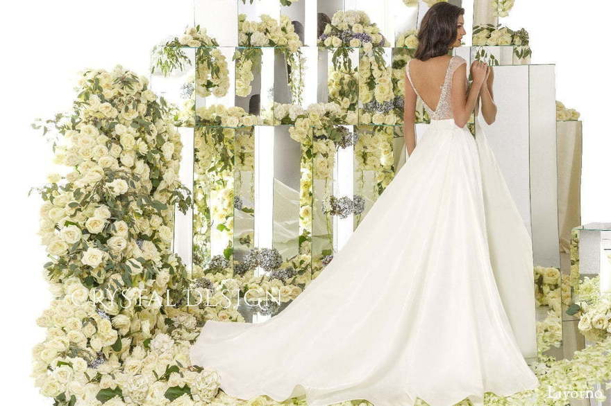 Свадебное платье Livorno. Силуэт Пышное, А-силуэт. Цвет Айвори / Капучино, Белый / Молочный, оттенки Розового. Вид 2