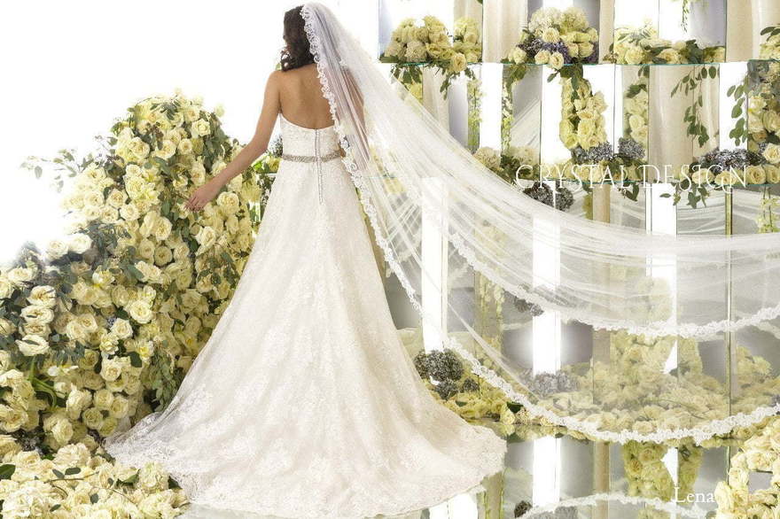 Свадебное платье Lena. Силуэт А-силуэт. Цвет Белый / Молочный. Вид 2