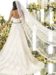 Свадебное платье Lena. Силуэт А-силуэт. Цвет Белый / Молочный. Вид 2