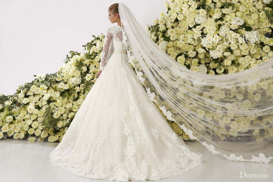Свадебное платье Dominis. Силуэт Пышное, А-силуэт. Цвет Белый / Молочный. Вид 2