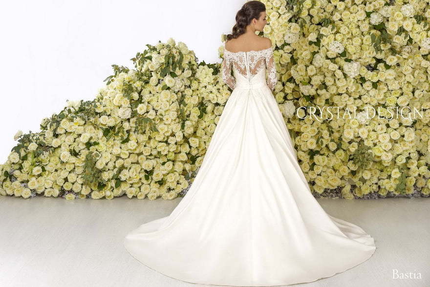 Свадебное платье Bastia. Силуэт А-силуэт. Цвет Белый / Молочный. Вид 2