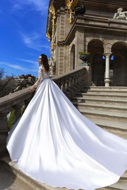 Свадебное платье Alikant. Силуэт Пышное, А-силуэт. Цвет Айвори / Капучино, Белый / Молочный. Вид 2