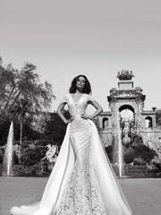 Свадебное платье Fenix. Силуэт А-силуэт, Рыбка. Цвет Белый / Молочный, Айвори / Капучино, оттенки Розового. Вид 1