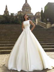 Свадебное платье Jeneva. Силуэт Пышное, А-силуэт. Цвет Белый / Молочный, Айвори / Капучино. Вид 1