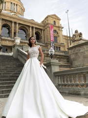 Свадебное платье Lauren. Силуэт Пышное, А-силуэт. Цвет Белый / Молочный. Вид 1