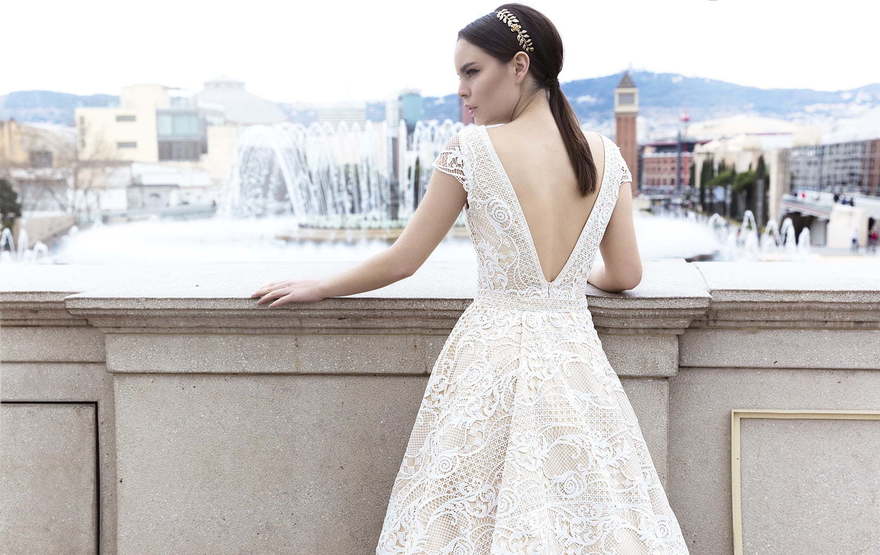 Свадебное платье Shaya. Силуэт А-силуэт, Прямое. Цвет Айвори / Капучино, Белый / Молочный. Вид 2