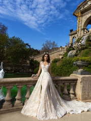 Свадебное платье Sidney. Силуэт А-силуэт, Рыбка. Цвет Белый / Молочный, Айвори / Капучино. Вид 1