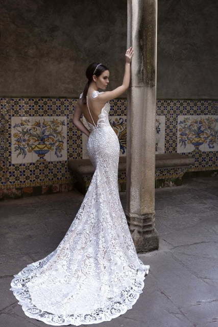 Свадебное платье Soraya. Силуэт Рыбка, А-силуэт. Цвет Айвори / Капучино, Белый / Молочный. Вид 2