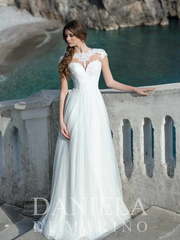 Свадебное платье Adela. Силуэт А-силуэт. Цвет Белый / Молочный. Вид 1