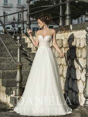 Свадебное платье Adelina. Силуэт А-силуэт. Цвет Белый / Молочный. Вид 1